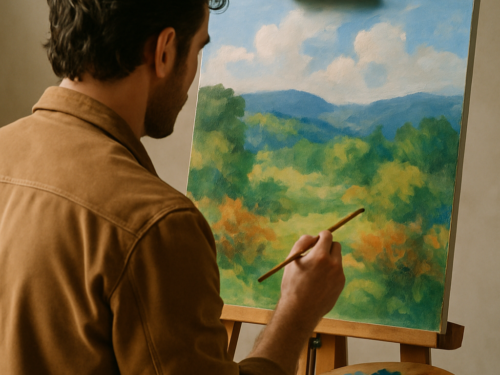 অভিনেতা ও অভিনেত্রীদের মানসিক যত্ন: অভিনয়ের অদৃশ্য দিক 1 অভিনেতা ছবি আঁকছেন